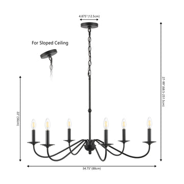 Wicklow 34.75" Bohemian Farmhouse Iron LED Chandelier